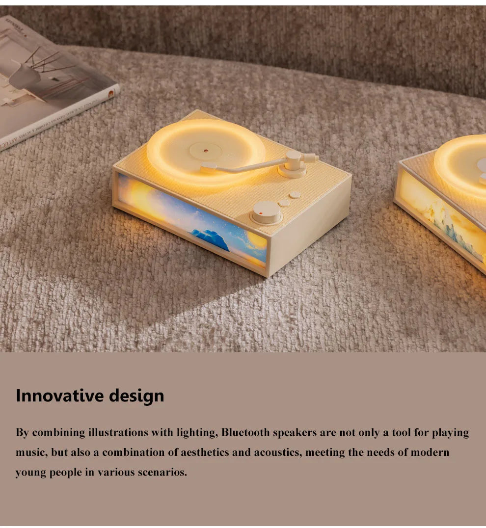 Wireless Vintage Bluetooth Speaker Portable Aromatherapy Atmosphere Light Painting Surround Sound MP3 Music Player Long Enduranc Lootquake LLC