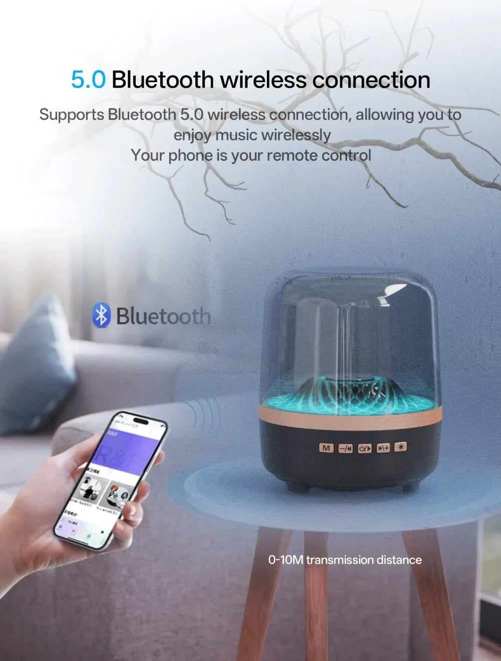 Portable Bluetooth 5.3 Breathing Lamp Speakers 3D Hi-Fi  Audio Subwoofer Outdoor Loudspeaker Music Surround Bass Box Speaker Lootquake LLC