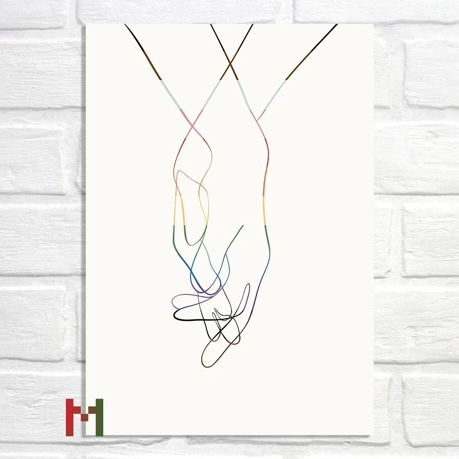 Abstract Pride Art Canvas Print Wall Decor LGBT Home Art Pi-Mart