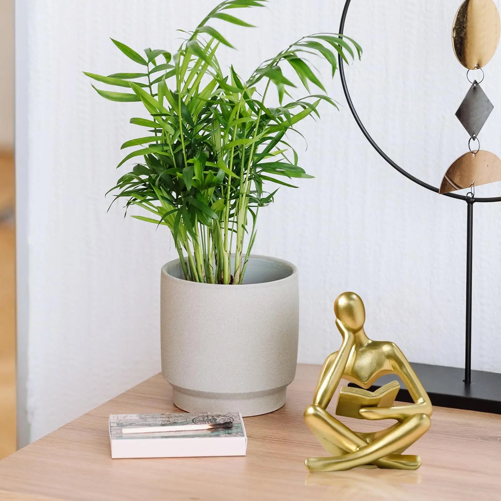 Bookshelf Decor Thinker Statue - Abstract Art Reading Thinker Sculpture Figurine Aesthetic, Modern Home Decoration for Living Lootquake LLC