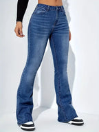 Women Flare Stretch Moustache Jeans Fashion Skinny Bell Bottom High Waist Gray Denim Pants Lady Classic Y2K Punk Long Trousers Lootquake LLC