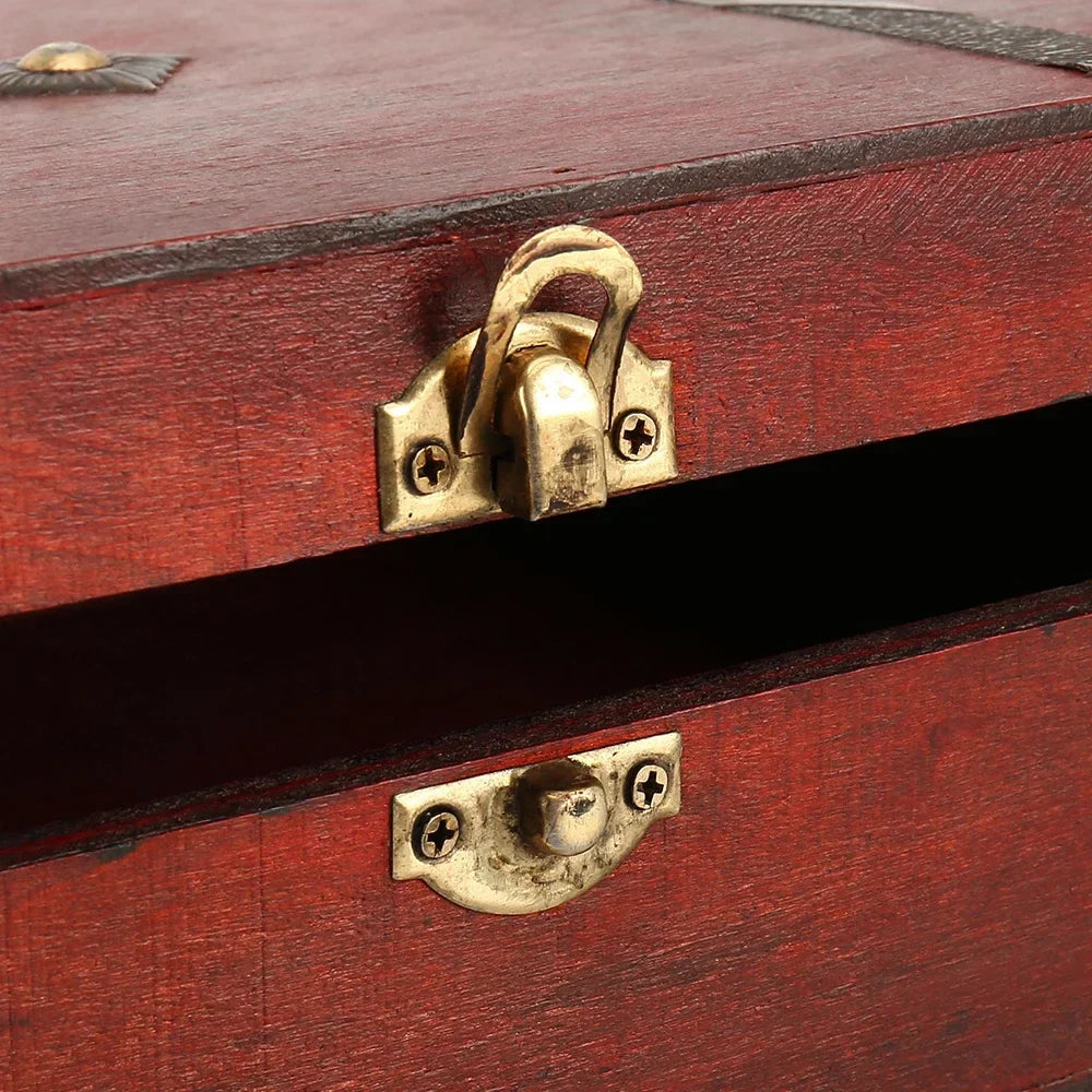 Wood Box 23 x 16 x 7.5cm Natural Wooden Storage Case Home Storage Retro Wooden Keepsake Box for Art Hobbies Gift Jewelry Rings Lootquake LLC