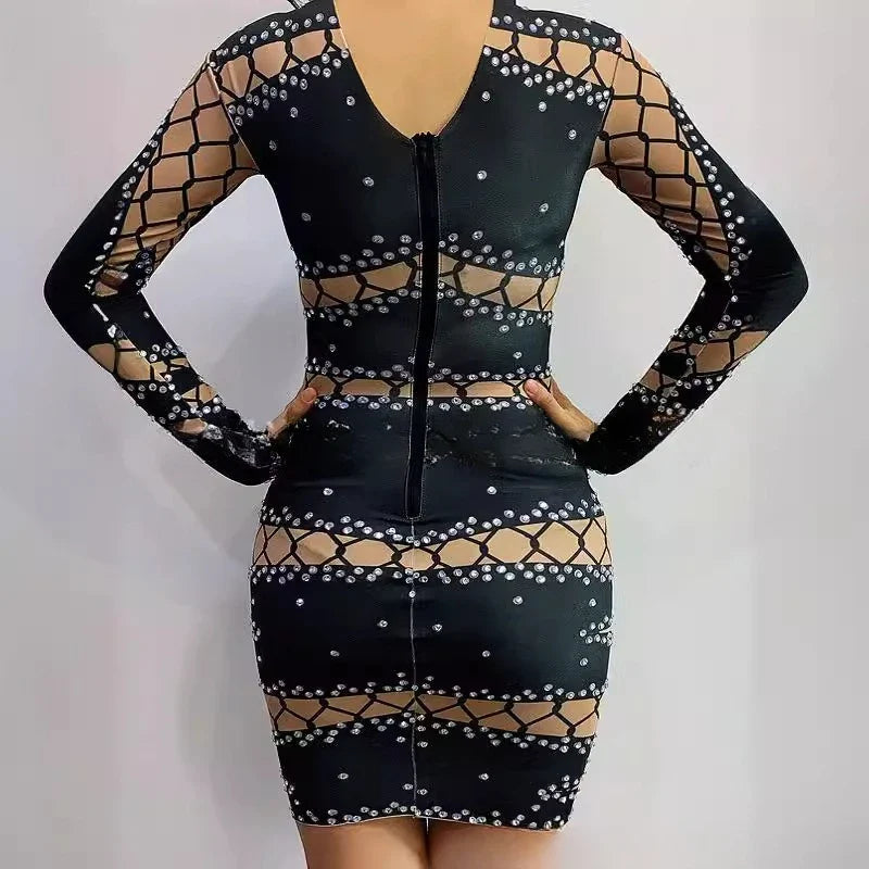 Striped Diamond Business Dress Vintage Classic Designer Clothing Stunning Party Streetwear  Sexy Beach Dress Women Clothing Lootquake LLC