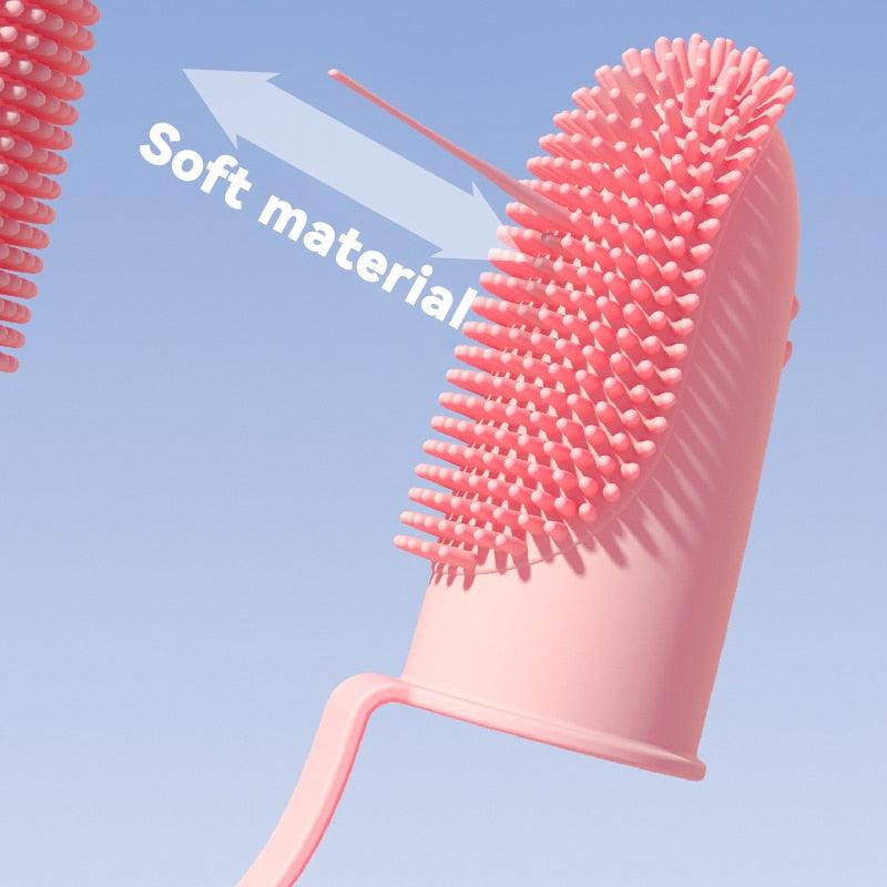 Dog Super Soft Pet Finger Toothbrush Teeth Cleaning Bad Breath Care Nontoxic Silicone Tooth Brush Tool Dog Cat Cleaning Supplies Finger Dog Toothbrush Silicone Finger Brush for Dogs Cats Teeth Cleaning Stevvex