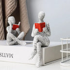Creative Thinker Statue Artistic Reading Woman Modern Design for Home Office Bookshelf TV Cabinet Decoration and Desk Ornament