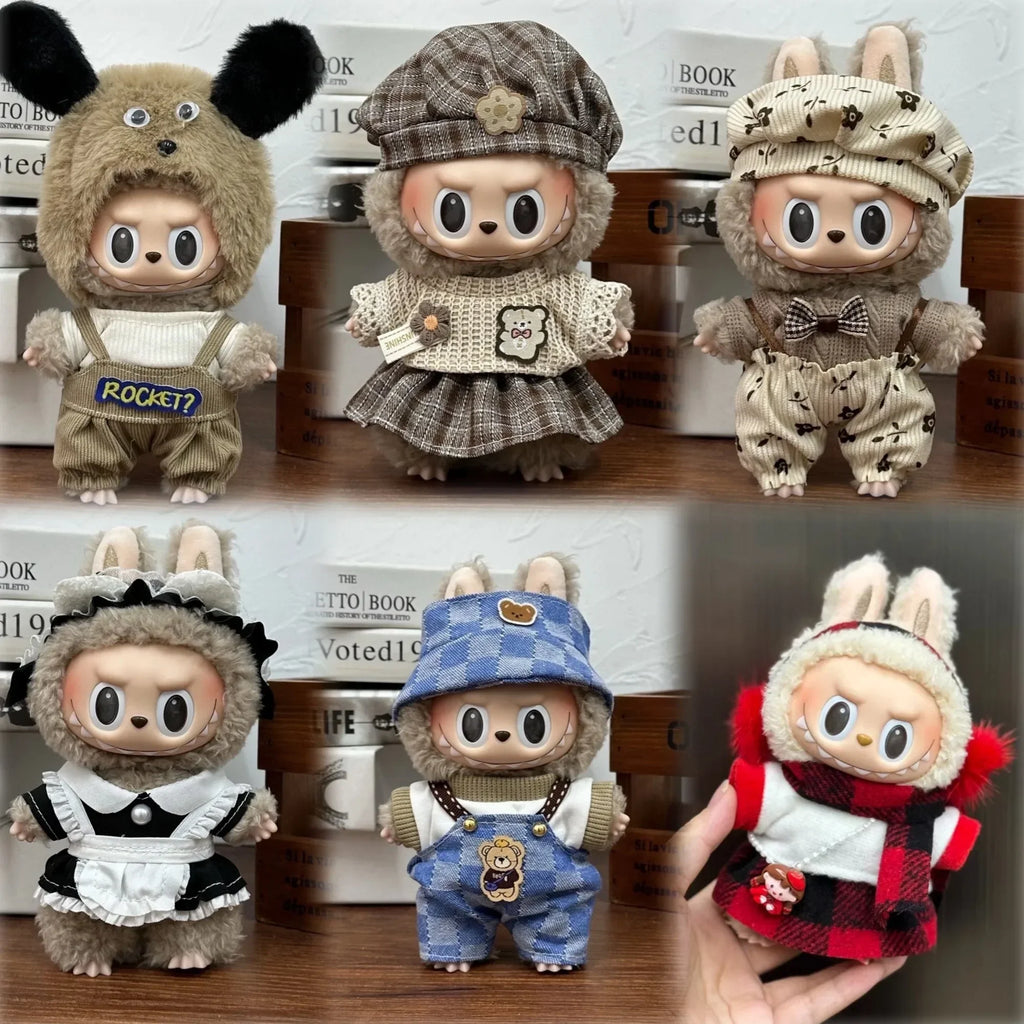 17cm Labubu V1 V2 V3 Plush Toy  Multiple Styles Clothing Set Labubu Outfit Accessories Trendy Play Clothing Labubu Clothes Lootquake LLC
