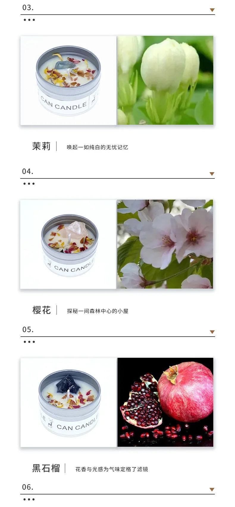 Aromatherapy Candles Crystal Stones Dried Flowers Household Candles Iron Cans Indoor Fragrance Candles Wedding Gifts Lootquake LLC