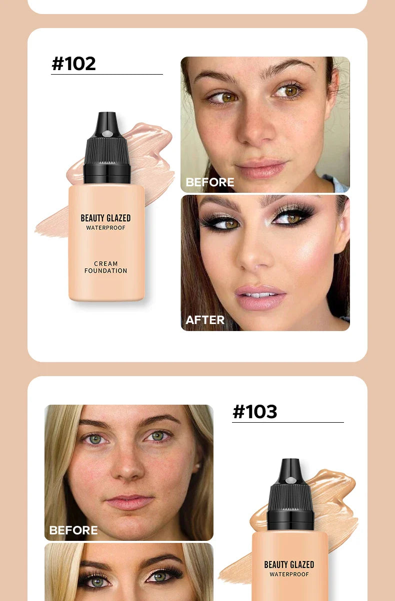 Flawless All Day: 9 Color Waterproof Concealer Foundation For Women Makeup Full Coverage Long Lasting Moisturizing Lootquake LLC