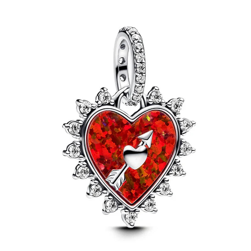 925 Silver Valentine's Day Snake Year Series Pendant Suitable for 925 Sterling Silver Original Women's Bracelet DIY Jewelry Gift Lootquake LLC