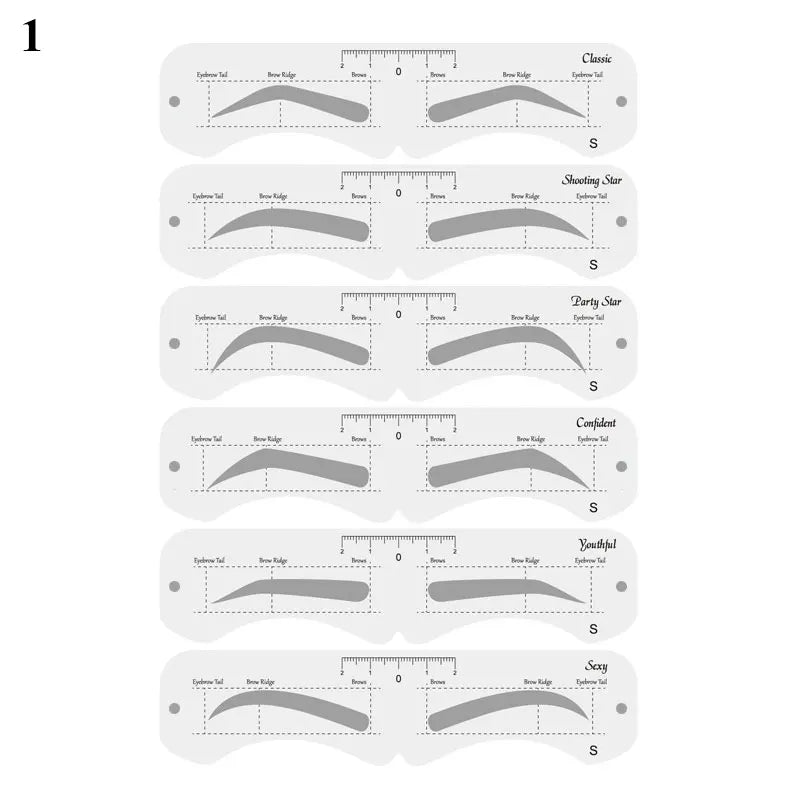 Reusable Eyebrow Stencil Set Soft Ruler Brow Definer Eye Brow Drawing Guide Styling Shaping Grooming Template Card Makeup Tools Lootquake LLC