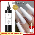 BORN PRETTY 250g Milky White Jelly Nude Gel Nail Polish Refilled Package Translucent Clear Color Semi Permanent Soak Off UV Gel Lootquake LLC