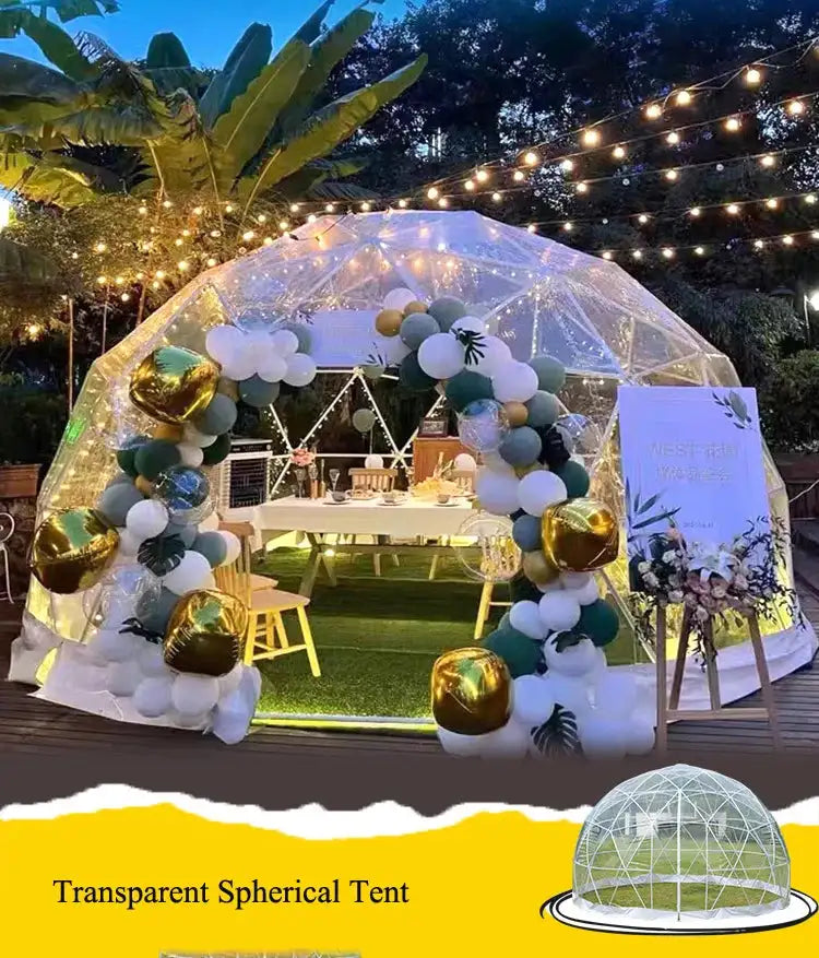 3.6M TPU Transparent Clear Bubble Dome Tent / Outdoor Event Party Camping Cafe Dining Plastic PVC Garden Igloo Dome Tent Luxury