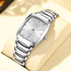 Women's Stainless Steel Rectangular Quartz Dress Watch