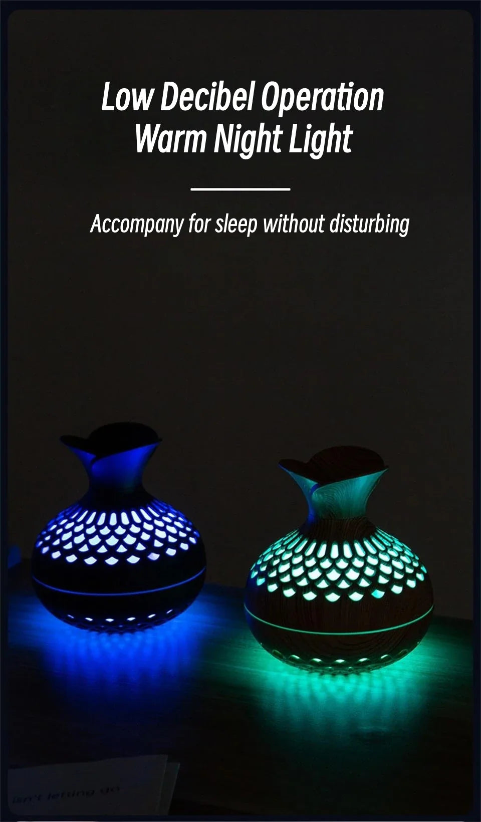 USB Hollow Wood Grain Humidifier Aroma Diffuser Atomizer Household Humidifier Hydrating Instrument Desktop Humidifier Lootquake LLC