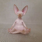 Meditation Yoga Happy Cat Whimsical Buddha Sphinx Cat Statue Art Deco Sculpture Outdoor Garden Statue Lootquake LLC