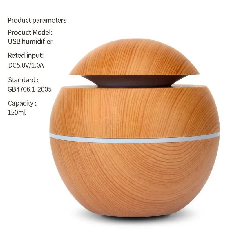 2024 Home Mushroom Head Bedroom Air Purifier USB Desktop Nebulizer Wood Texture Personalized Aromatherapy Machine Humidifier Lootquake LLC