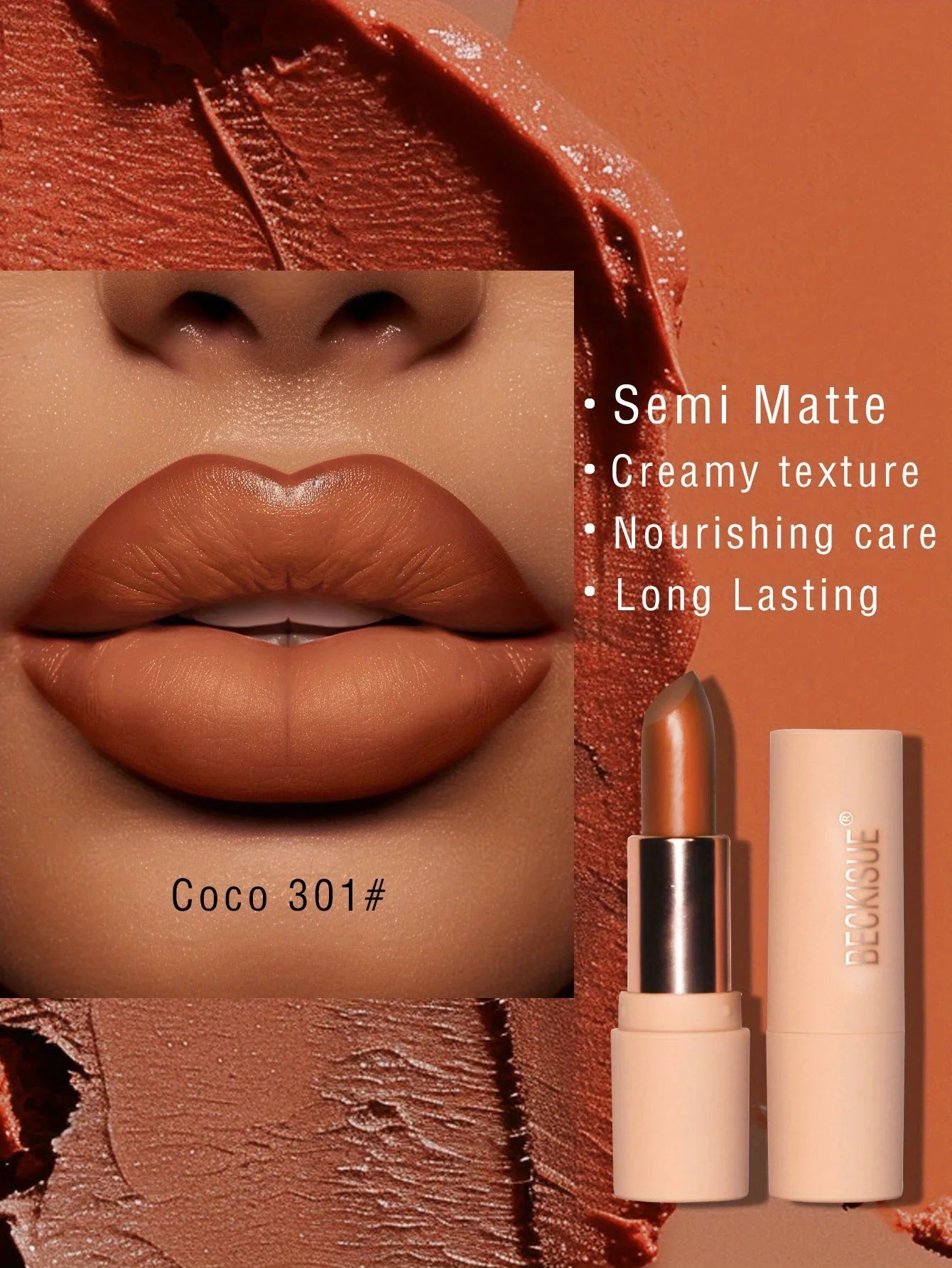 Coffee Velvet Lipstick - Luxurious Deep Nourishing Matte Finish Long-Lasting Waterproof Lip Color Lootquake LLC