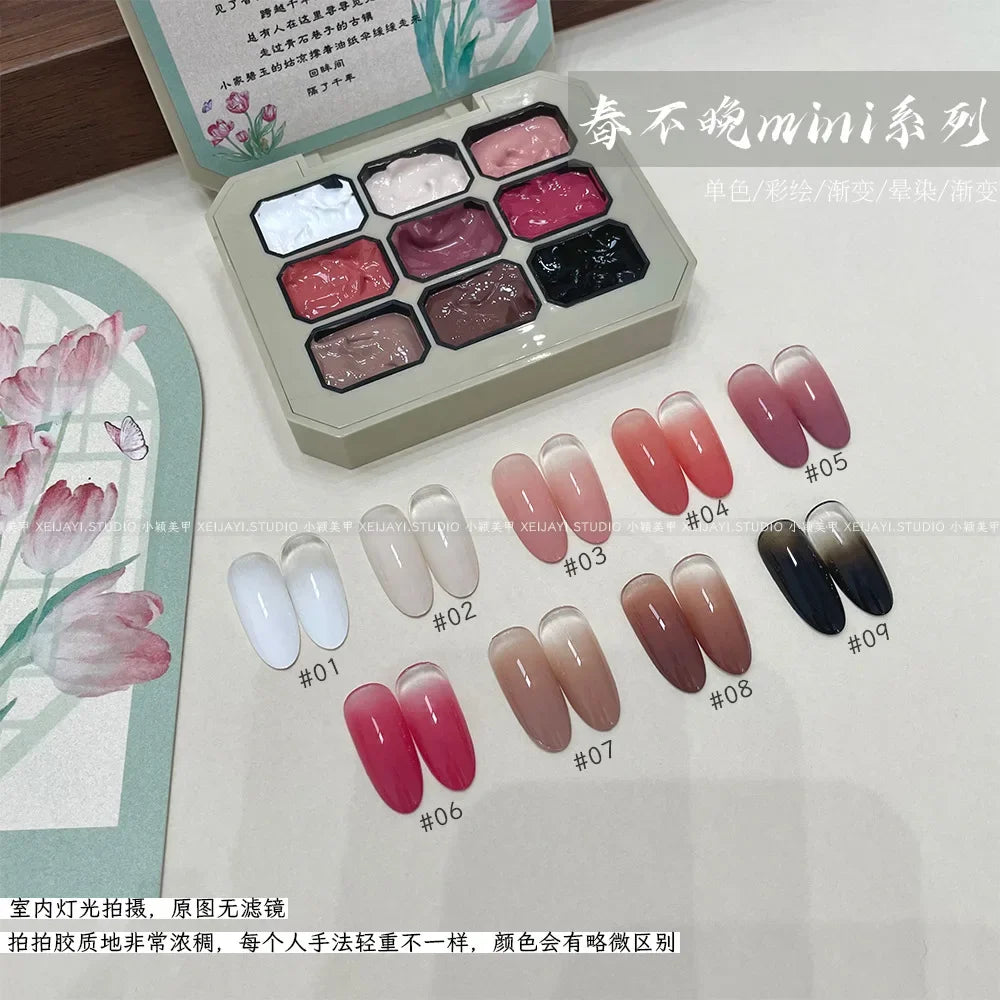 9 colors Chinese style aurora powder shell polished fairy powder cream popular brocade powder three-dimensional nail decoration Lootquake LLC