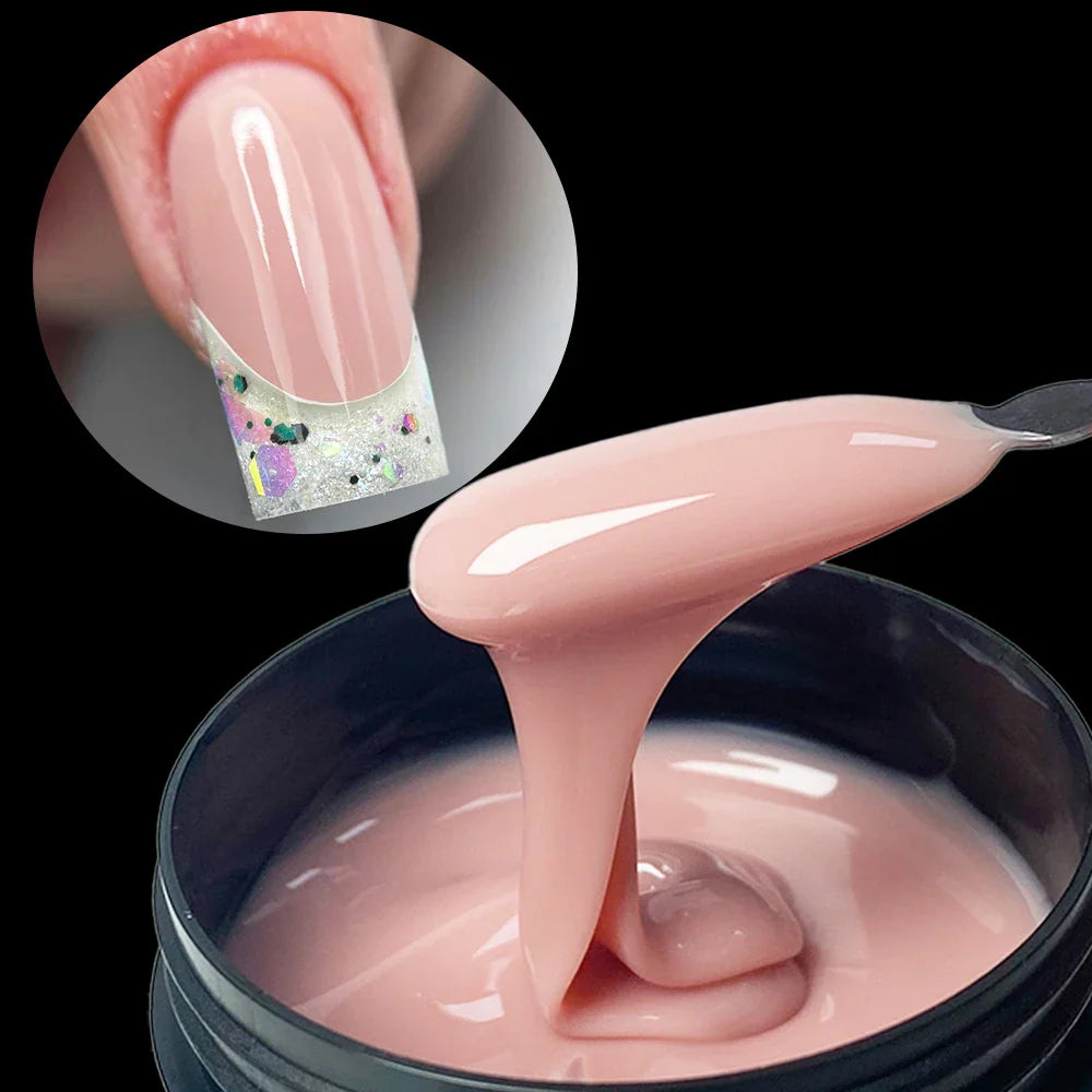 Jillnails 100g Glitter Shimmer Milky Hard Gel Builder Nail for Nails ExtensionsRoyal Blue Pink  UV LED Camouflage  Selfleveling Lootquake LLC