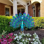 Peacock Statue Sculpture Handmade Crafts Ornament Animal Figurine Standing Posture Collectible Peacock Figurine Garden Craft Lootquake LLC