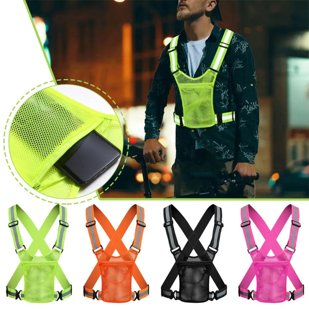 NightSafe Reflective Vest for Outdoor Sports THRIXINE