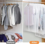 Clothes Dust Cover Plastic Waterproof Transparent Clothing Covers Home Storage Bag Clothing Hanging Garment Bag Wardrobe Storage Lootquake LLC
