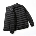 Lightweight Down Cotton Coat Men's Winter Cropped Jacket Stand Collar Hooded Outerwear