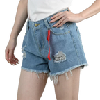 3pcs Women's High Waist Denim Shorts 2025 Summer Black Blue White Hot Pants Ripped Jeans Shorts Woman Short Trousers Streetwear