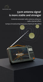 SANSUI Wireless Bluetooth Speakers Home Full-band Radio LED HD Video Player Portable MP4 Walkman Built-in Rechargeable Battery Lootquake LLC