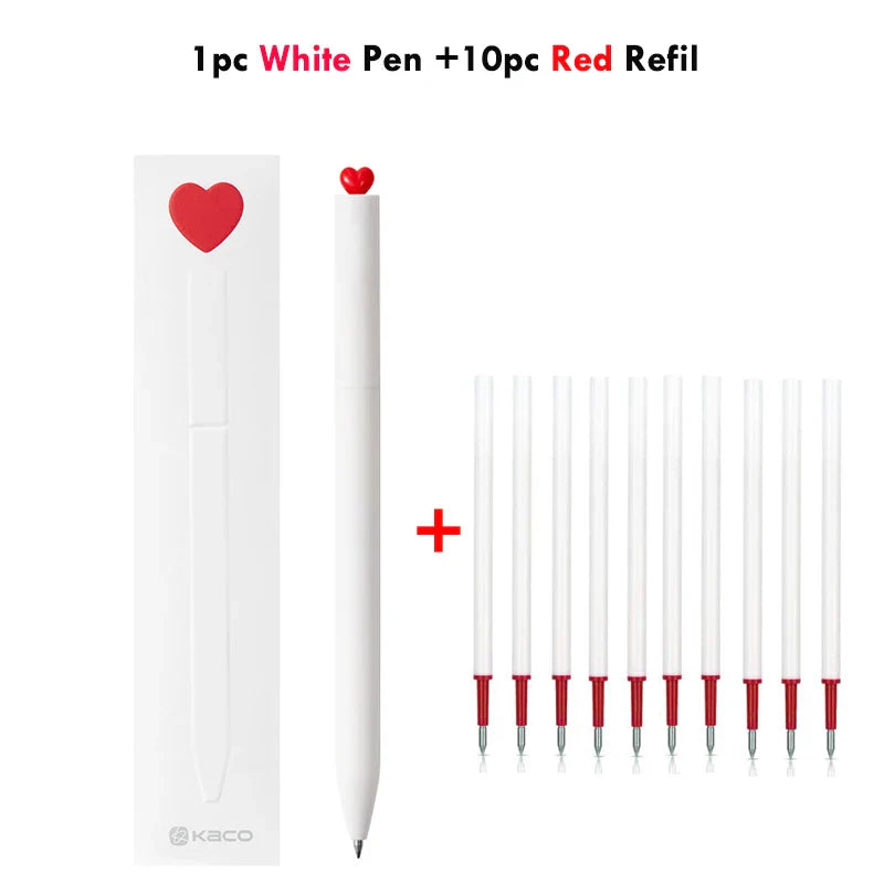 KACO Gel Pens Sets School Office Supplies for Kids 0.5mm High-capacity Heart / Star Sign Writing Gadgets Love Gift Cute Items Lootquake LLC