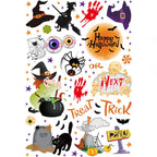Halloween Party Scene Atmosphere Decoration Wall Window Stickers Cartoon Pumpkin Witch Halloween Home Haunted House Decoration Lootquake LLC