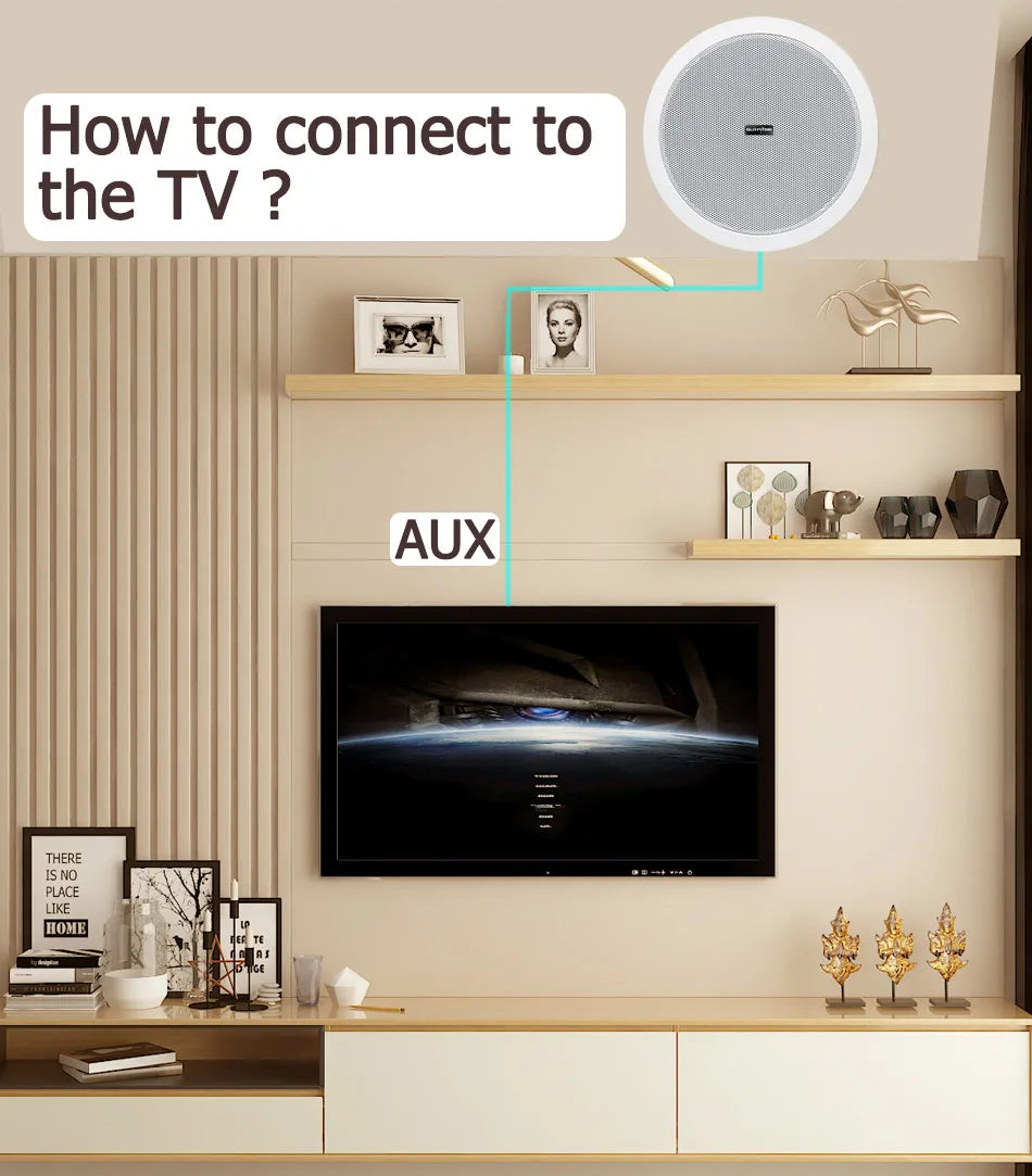 Built-in Class-D Amplifier Full Range Bluetooth-compatible Ceiling Speaker Horn For Home Theater Background Music Good Quality Lootquake LLC