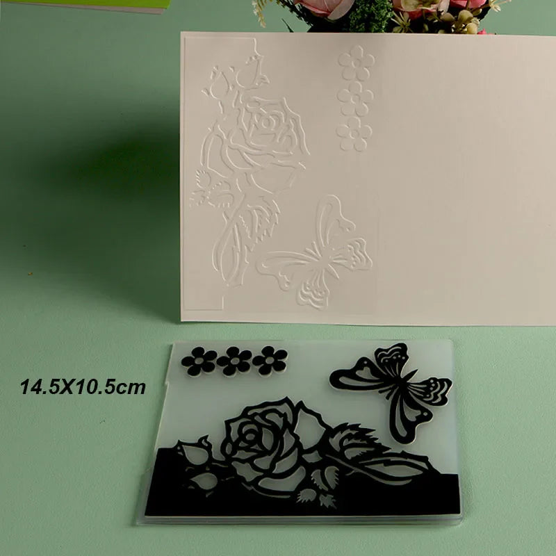 DUOFEN Crafts plastic embossing folder collection 2 paper embossing flower mold Christmas Birthday Easter day wedding Lootquake LLC