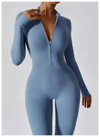 Yoga Jumpsuit Long Sleeved Zipper Rompers THRIXINE