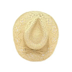 Summer Outdoor Men Women Hand-woven Western Cowboy Straw Hats Wide Brim Breathable Beach Jazz Cap Sun Protection Hat