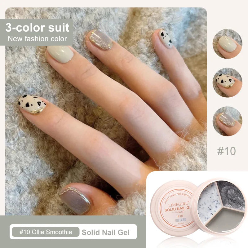 LIMEGIRL Solid Nail Art Gel Polish 15g 3 Colors Cream Soft Gel Polish for Nail Art Beginner DIY Design  Home/Salon Manicure Gift Lootquake LLC
