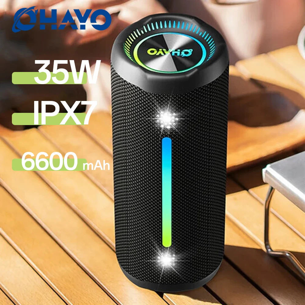 Ohayo Portable Waterproof Bluetooth Speaker 35W Drivers with Powerful 360-Degree Sound and Thundering Bass,TWS,IPX7 Waterproof Lootquake LLC