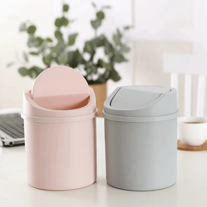Universal Waste Bin With Lid Desktop Office Organizer Storage Home Garbage Basket Container Table Trash Bin Small Trash Can Lootquake LLC