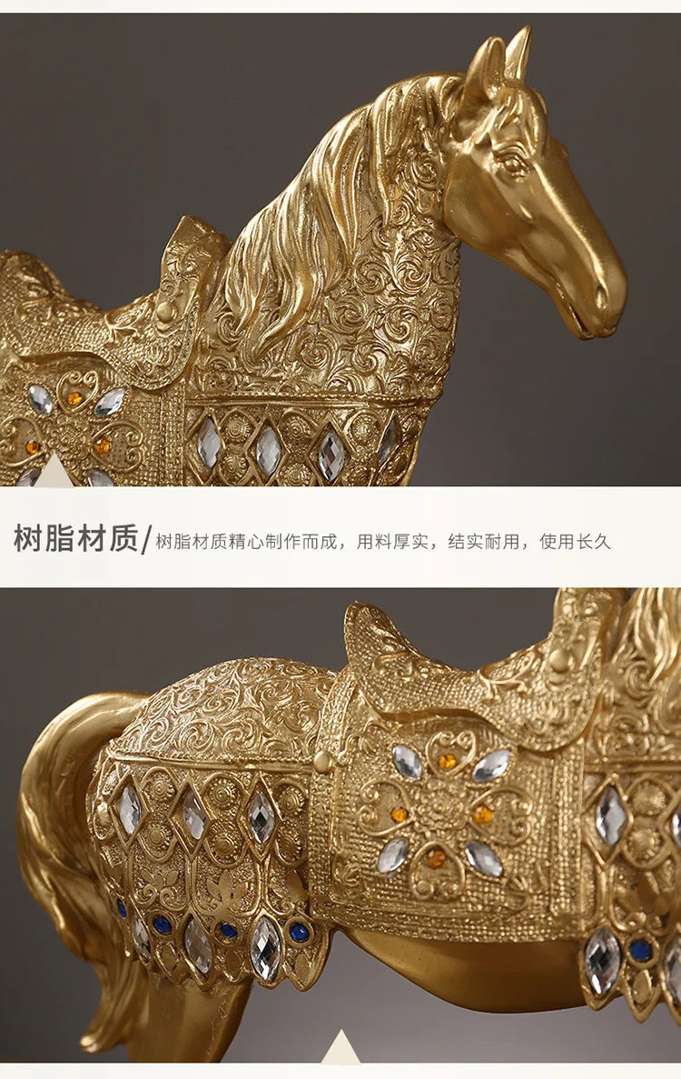 Resin Horse Sculpture, Animal Statue, European Style, Souvenir Gift, Living Room, Office, Study, Desktop Decoration, Gifts