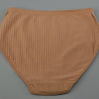 1pc Women's Cotton High Waist Panties – Vertical Stripe Plus Size Underwear Breathable Solid Lingerie Shorts Simple Lady Briefs