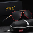 BARCUR Sunglasses Retro Chic Men Fashion Oversized Pilot Style Sunglasses with Mirrored TAC Lenses Durable Stainless Steel Frame for Hiking Outdoor Sports and Sun Protection for Summer Stevvex