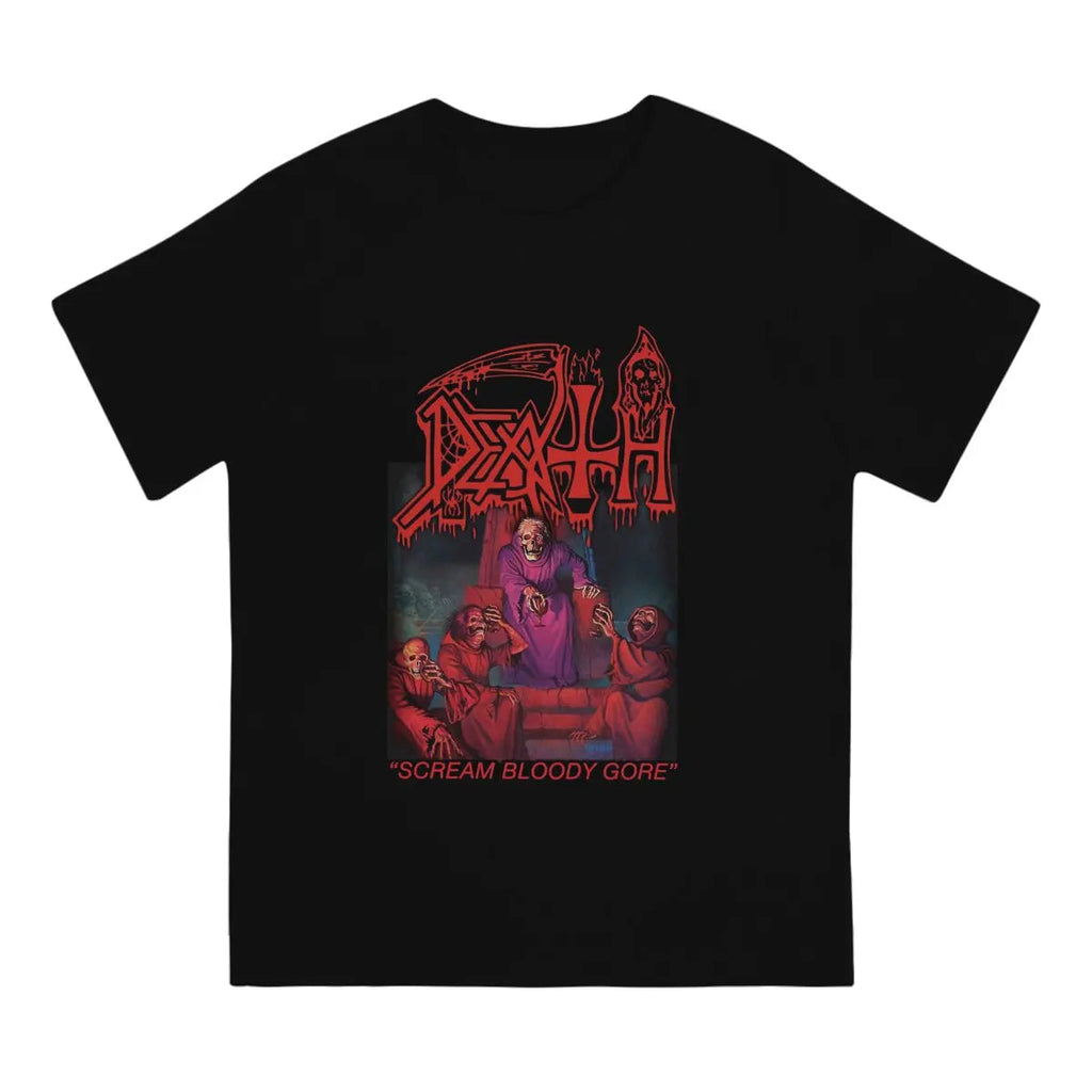 Funny Death Scream Bloody Gore T-Shirt Men Round Neck 100% Cotton T Shirts Sabbath Short Sleeve Tee Shirt Gift Tops Lootquake LLC