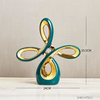 Abstract Ceramic Sculpture Golden Art Statue Modern Home Decor Accessories Living Room Desk Office Supplies Crafts Gifts