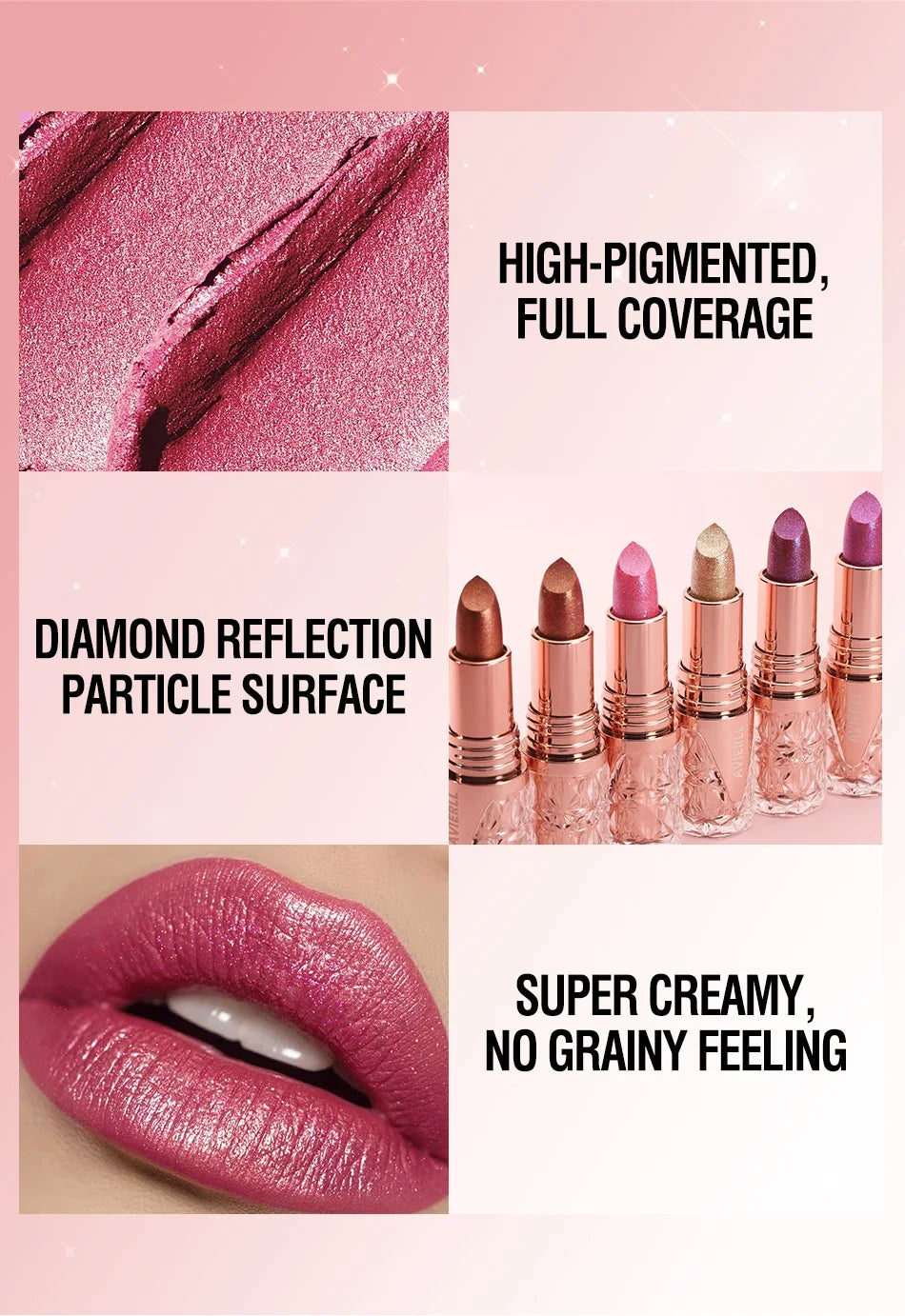 Fine Glitter lipstick, Quicksand Gold Lipstick, Moisturizing Silky Mermaid Girl Pink, Long-Lasting Waterproof Grapefruit Orange Lootquake LLC