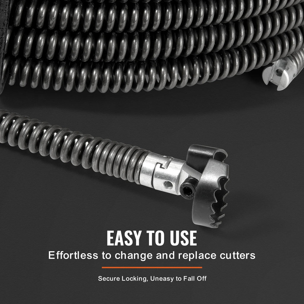 SucceBuy Drain Cleaning Cable Professional Sectional Drain Cleaner Cable Hollow Core Sewer Drain Auger Cable  Sink Floor Drain Lootquake LLC