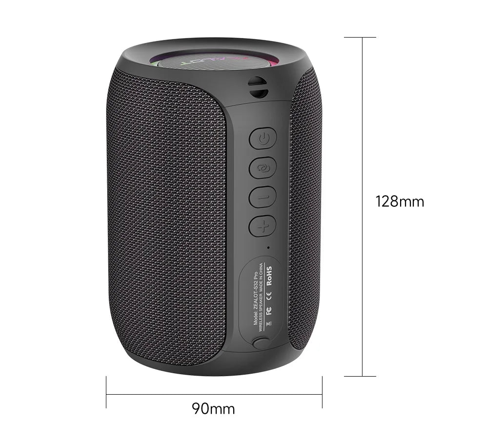Zealot-S32PRO Powerful Bluetooth Speaker, Bass Wireless, LED Light, Outdoor Speakers, Subwoofer, Waterproof Sound Box Support Lootquake LLC