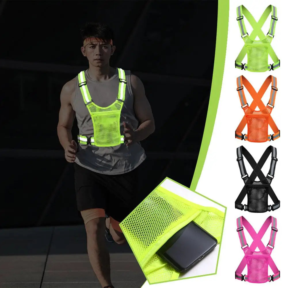 NightSafe Reflective Vest for Outdoor Sports THRIXINE