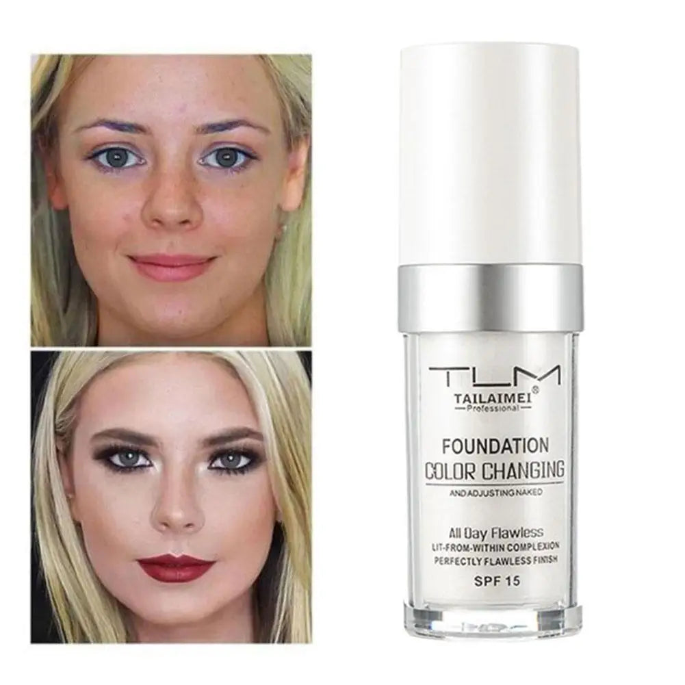 Colour Changing Liquid Foundation Hides Wrinkles & Lines, SPF15 BB Cream Makeup Base Concealer Moisturizing Primer All Skin Tone Lootquake LLC