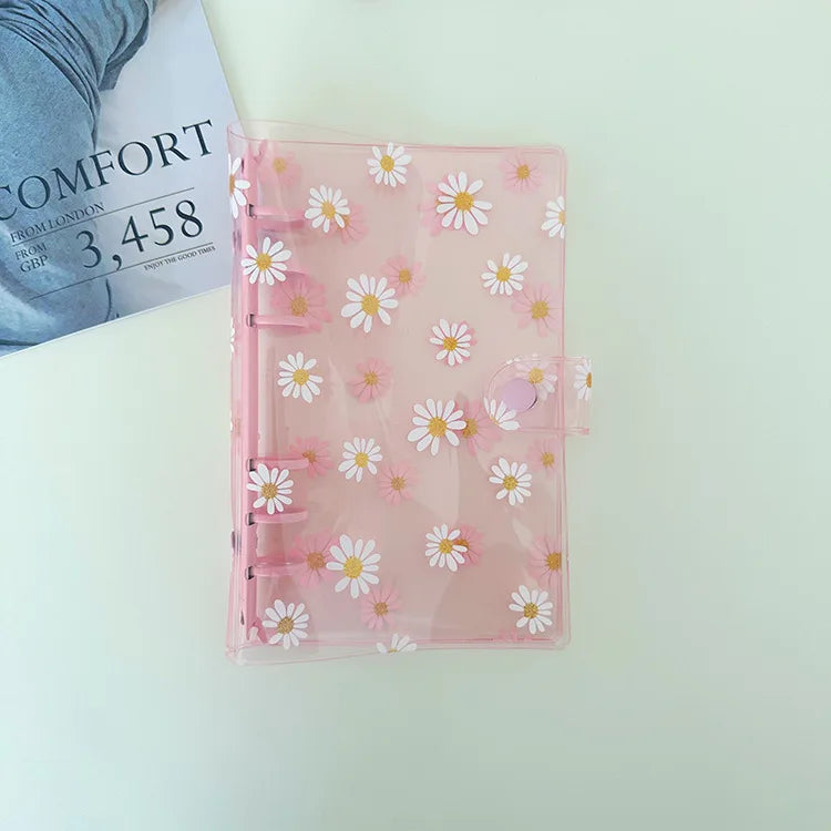 A5 A6 A7 Fresh Green Yellow Pink Daisy Loose Leaf Binder Cover Journal Sketchbook Accessories Diary Office Supplies Lootquake LLC