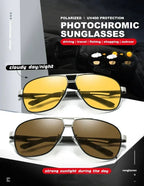 2024 UV400 Polarized Sunglasses Men Women Outdoor Discoloration Eyewear Men Trendy Photochromic Night Vision Sun Glasses